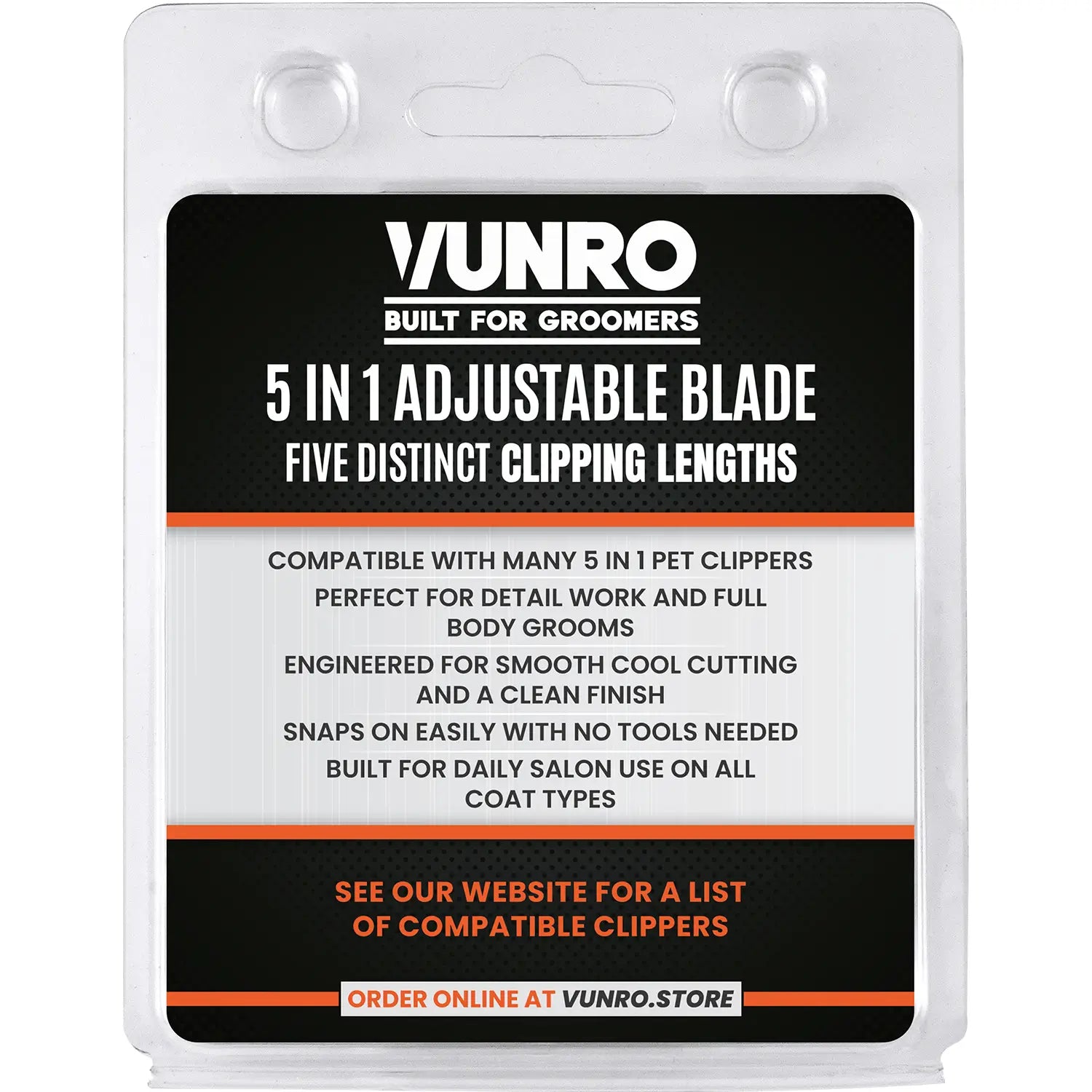 Adjustable Ceramic 5 in 1 Fine Dog Clipper Blade (0.6 mm - 2.8 mm) by VUNRO