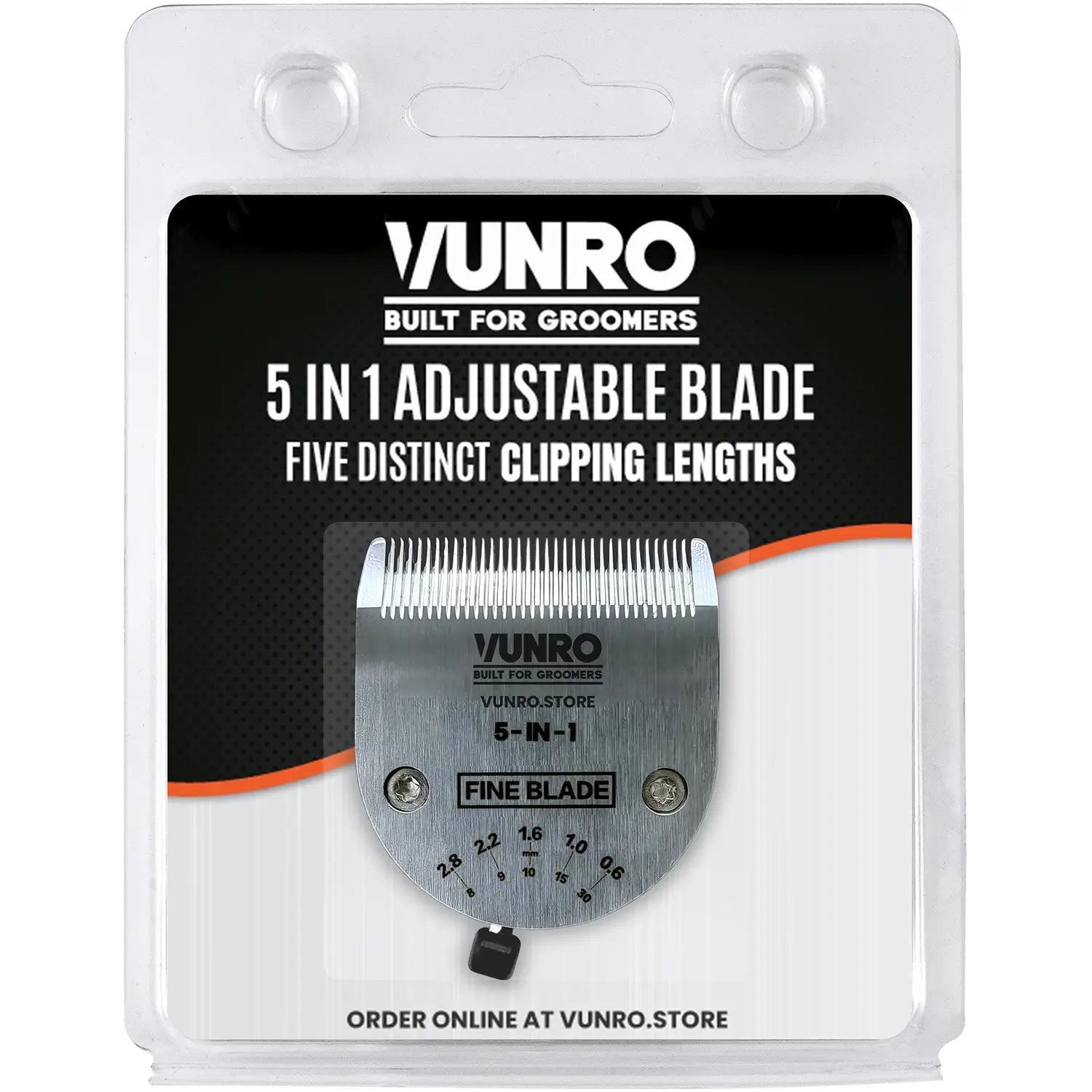 Adjustable Ceramic 5 in 1 Fine Dog Clipper Blade (0.6 mm - 2.8 mm) by VUNRO